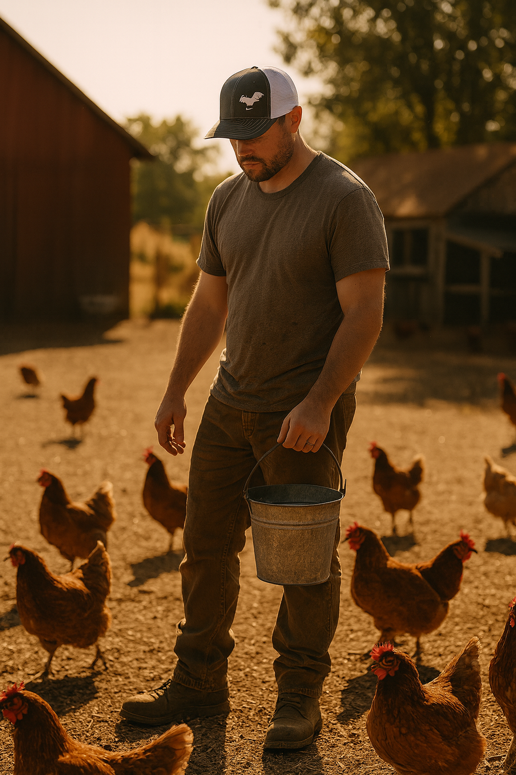 Swamp Cracker Fighting Fowl Rooster Flex Fit Hat